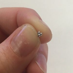 PAIR of Tiny 14k WG TripleBead Threadless Ends